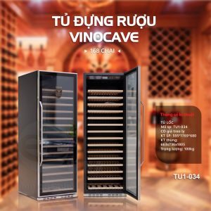 Tủ Đựng Rượu Vang Vinocave 168 Chai – TU1-034