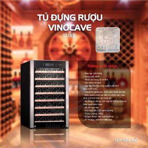 Tủ Đựng Rượu Vang Vinocave 52 Chai – Mã TU1-024-Gỗ