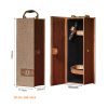 HỘP ĐỰNG RƯỢU VANG 1 CHAI HO16-300-M10 16 Mã sản phẩm: HO16-300-M10 Kích thước: 350mm (cao) x 115mm (rộng) x 105mm (sâu) Sức chứa: 1 chai rượu vang 750ml tiêu chuẩn Chất liệu: Da PU cao cấp, kết hợp khung hộp cứng cáp Màu sắc: Nâu trầm cổ điển, kết hợp vân gỗ sang trọng Trang trí: In họa tiết tinh xảo ở phần thân hộp Tay cầm: Kim loại mạ vàng, chắc chắn và sang trọng Khóa hộp: Kim loại bền chắc, dễ sử dụng Bên trong: Lót nhung đen sang trọng, có dây cố định giữ chai rượu Phụ kiện đi kèm: Khui rượu tiện ích