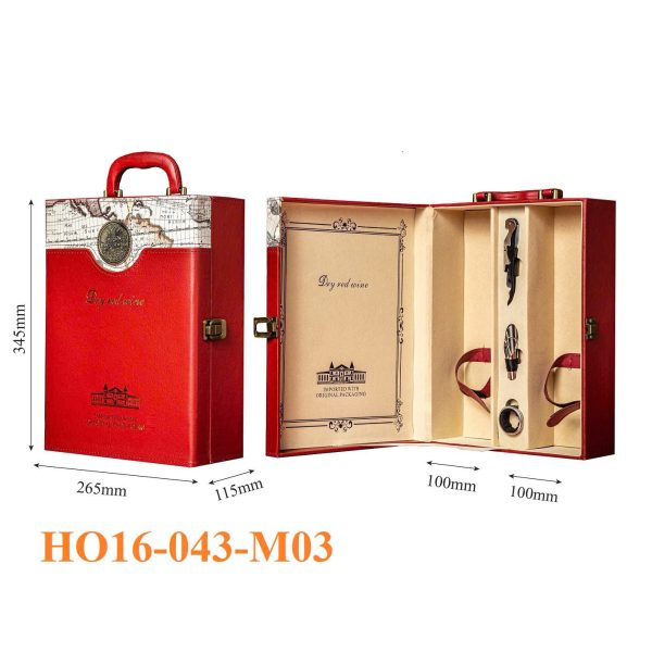 HỘP ĐỰNG RƯỢU VANG 2 CHAI HO16-043-M03