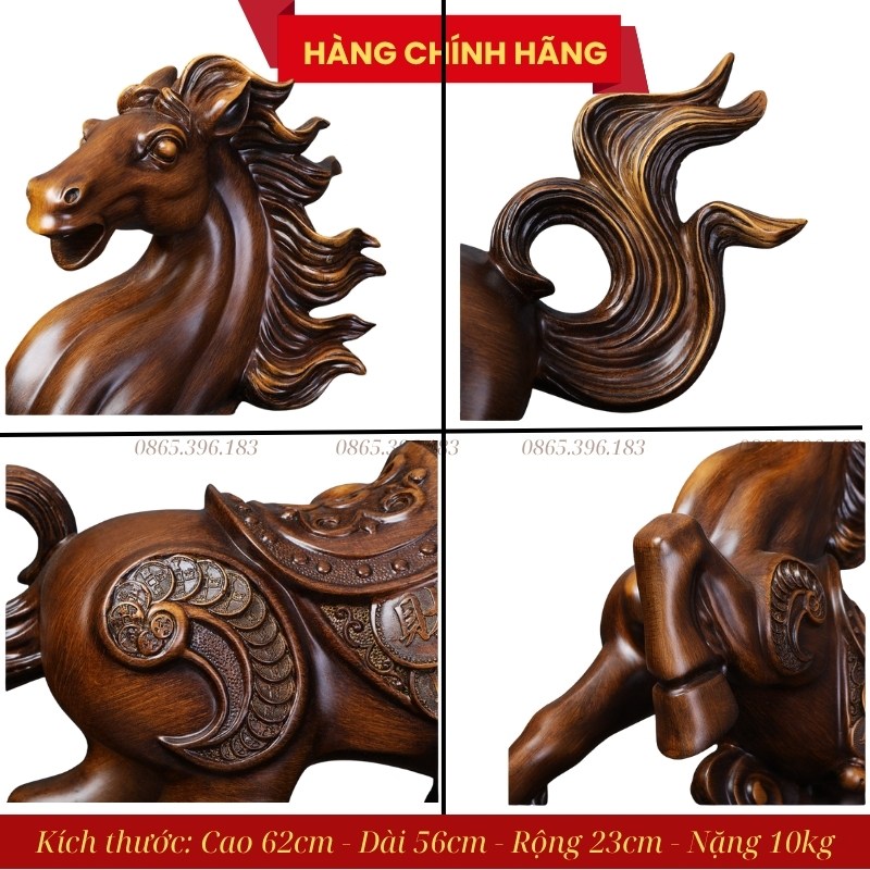 Tượng Ngựa Phong Thủy Vượng Mã Chiêu Tài M2 7 Tượng Ngựa Phong Thủy Vượng Mã Chiêu Tài – Mẫu lớn: Cao 62cm, Dài 56cm, Rộng 23cm, Nặng 10kg