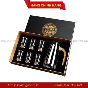 Bộ Ly Mắt Trâu Pha Lê Đúc Vàng 24k Cao Cấp