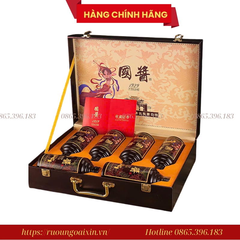 Rượu Mao Đài 1929 Thượng Hạng – Hộp vali da 6 chai x 500ml