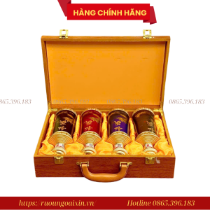 Rượu Mao Đài Nguyên Tương Hộp Vali Da 4 Chai