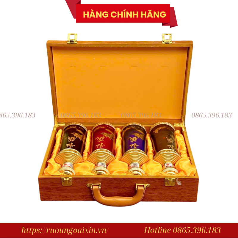 Rượu Mao Đài Nguyên Tương Hộp Vali Da 4 Chai