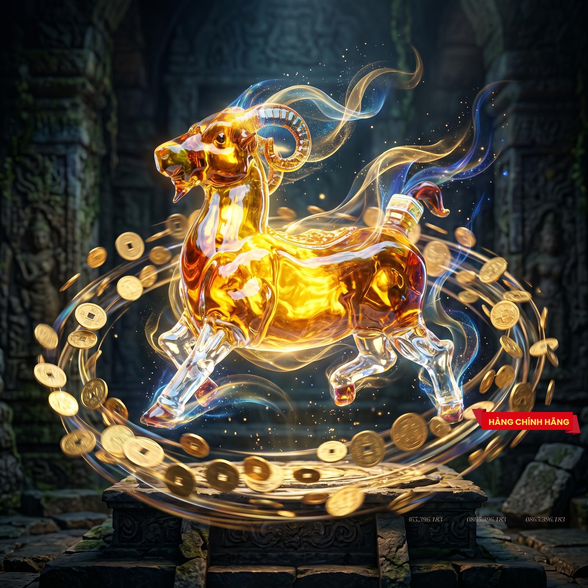 Rượu linh vật con dê 2027 – Quà Tết phong thuỷ hút tài lộc