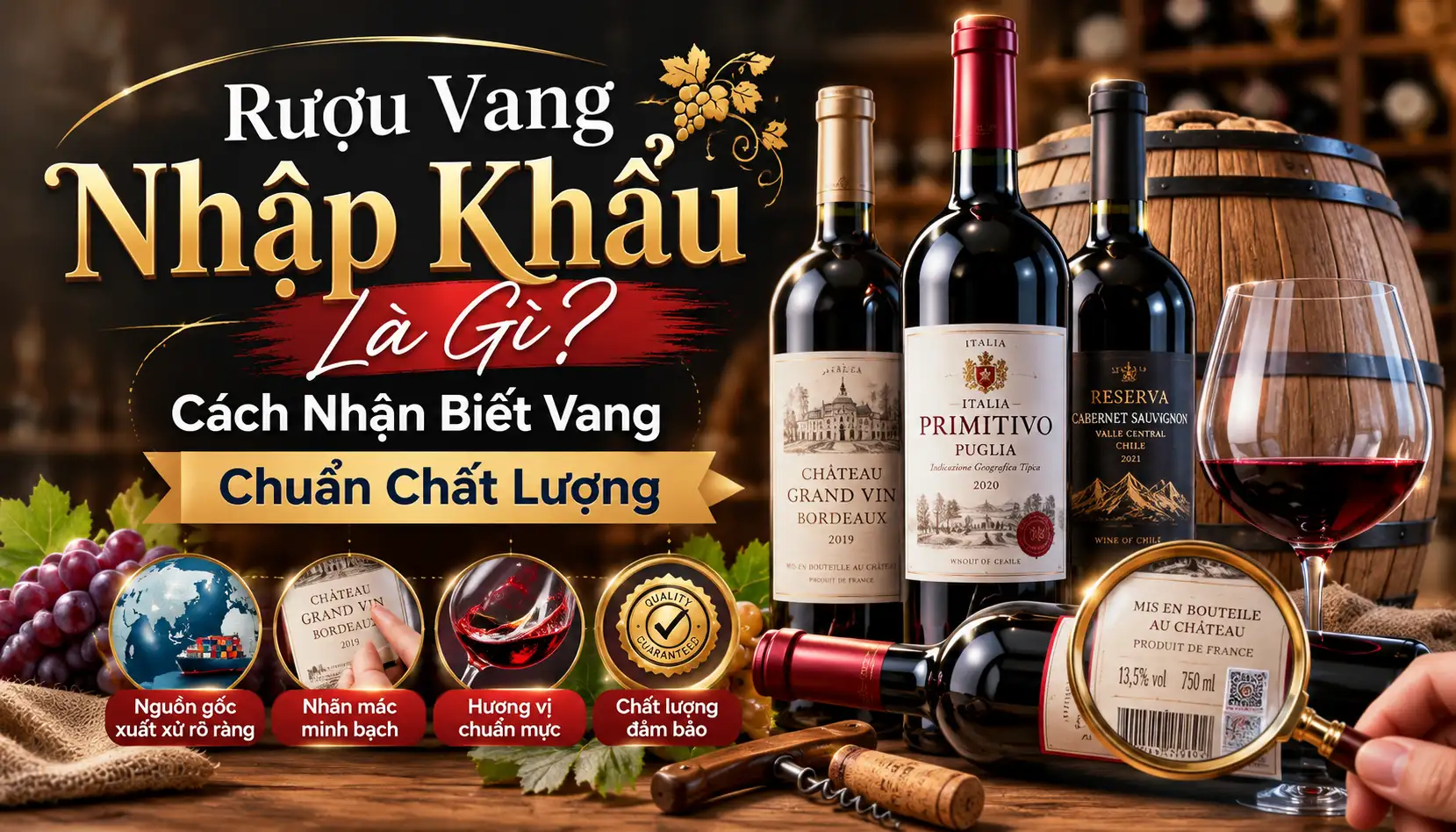 Rượu Vang Nhập Khẩu Là Gì? Cách Nhận Biết Vang Chuẩn Chất Lượng